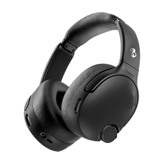 Black over-ear headphones on a transparent background | True Black