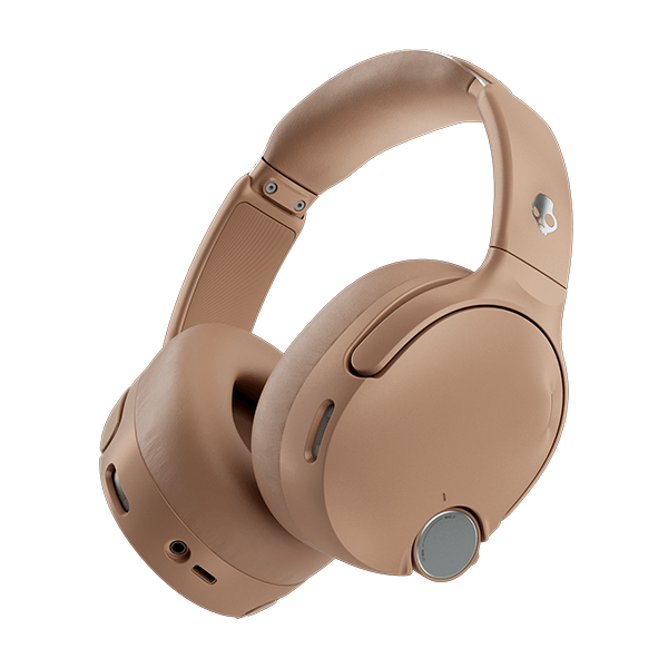 Beige over-ear Skullcandy Crusher 1080 ANC headphones on a black background | Primer