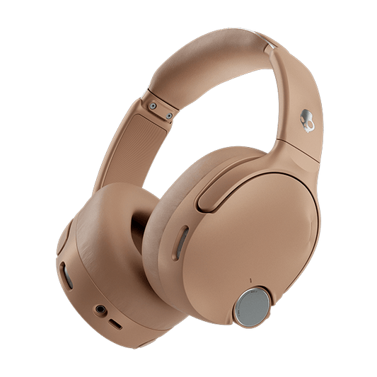 Beige over-ear Skullcandy Crusher 1080 ANC headphones on a black background | Primer