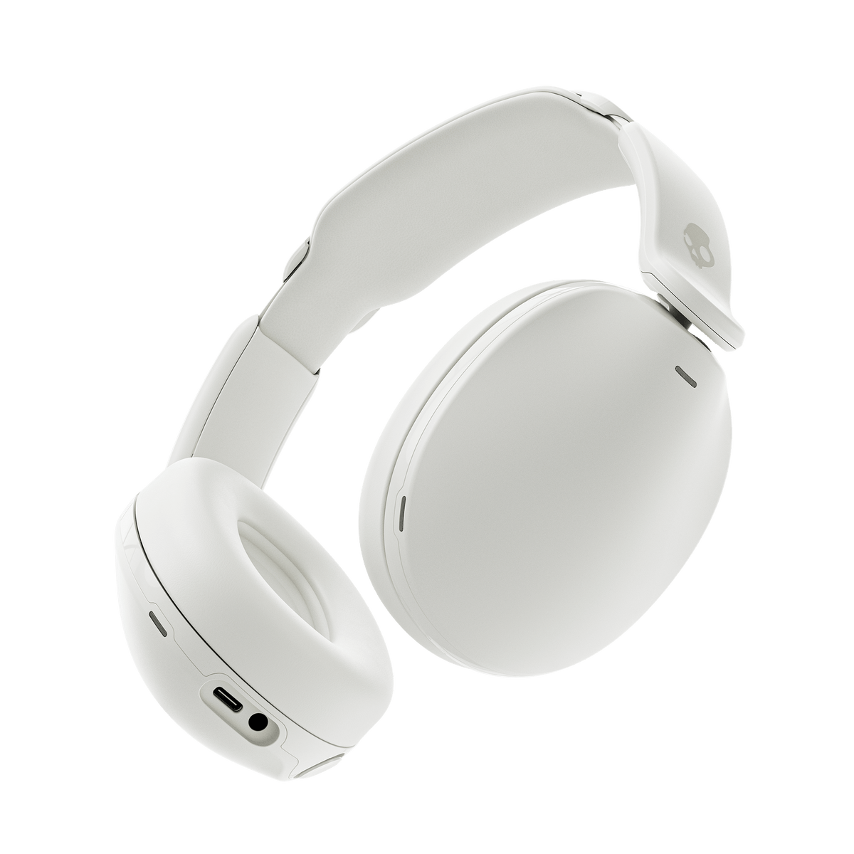 White Hesh 360 over-ear wireless headphones shown at an angle on a clean white background. | Bone
