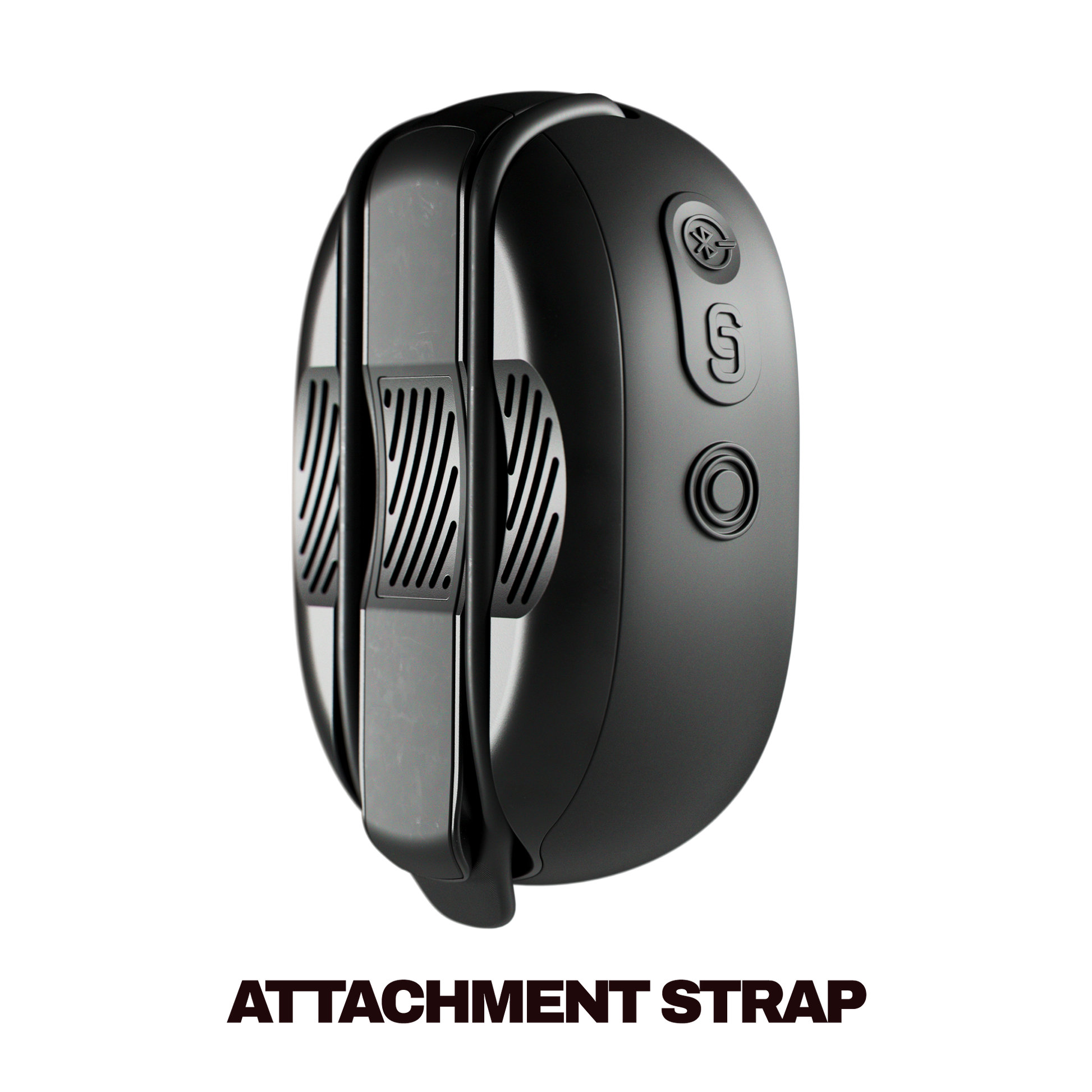 Black attachment on a speaker with buttons on a white background | True Black