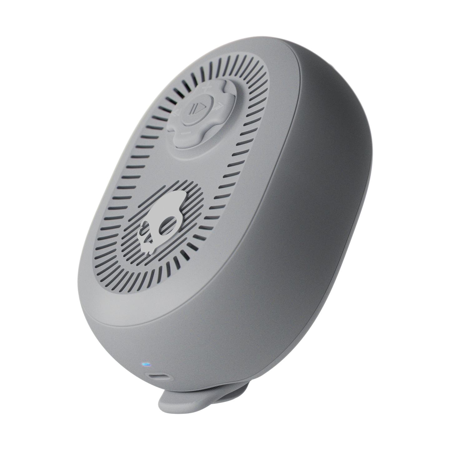 Gray electronic device with a circular design on a white background | Cement