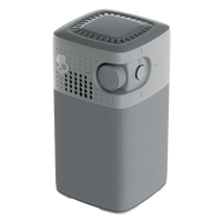 A gray session 900 with a textured lower body, a lighter gray upper section featuring ventilation holes, a dial, and a skull icon, shown on a solid white background. | Cement