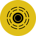 Yellow circle with black concentric circles